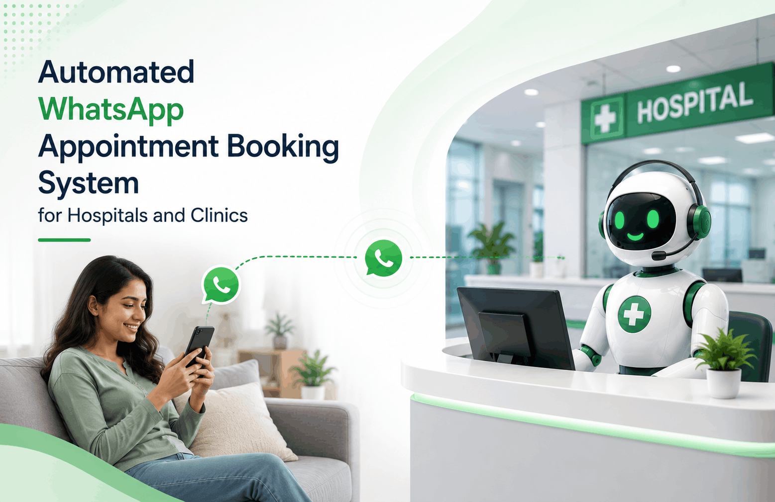 Tatkal Doctor illustration of WhatsApp appointment booking for clinics
